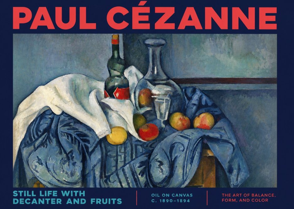 Paul Cézanne Still Life with Decanter and Fruits No2 - Affiche