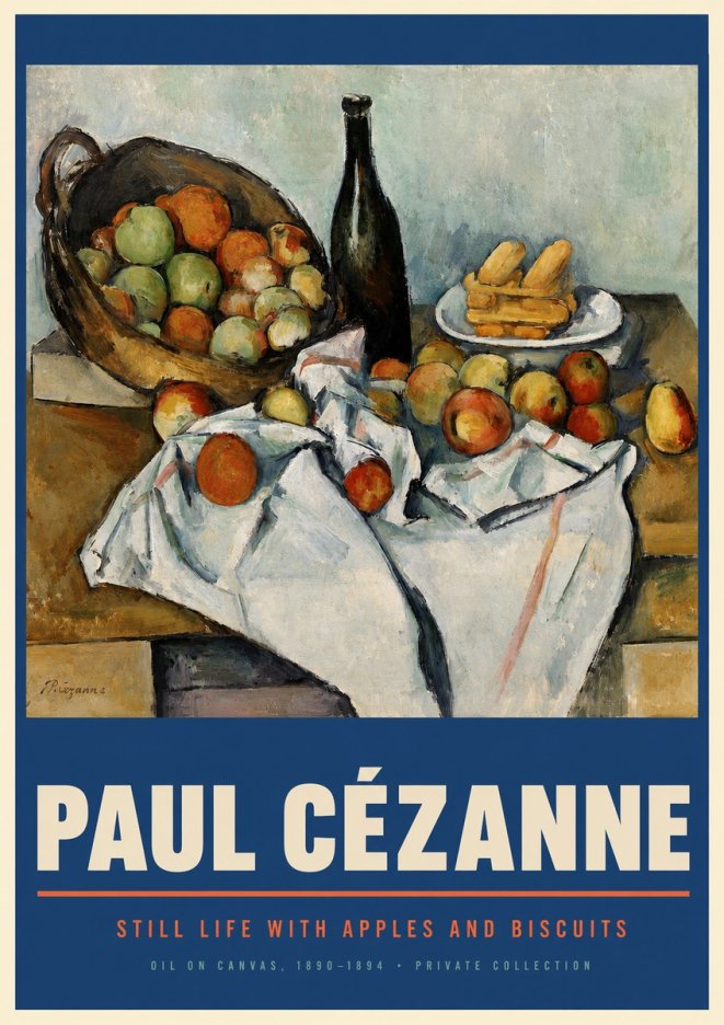 Paul Cézanne Still Life with Apples and Biscuits No2 - Affiche