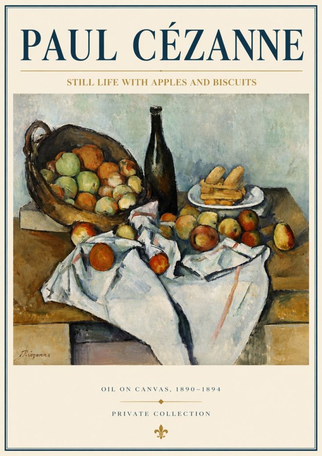 Paul Cézanne Still Life with Apples and Biscuits No4 - Affiche