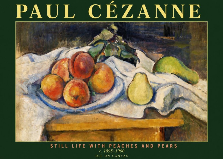 Paul Cézanne Still Life with Peaches and Pears No4 - Affiche