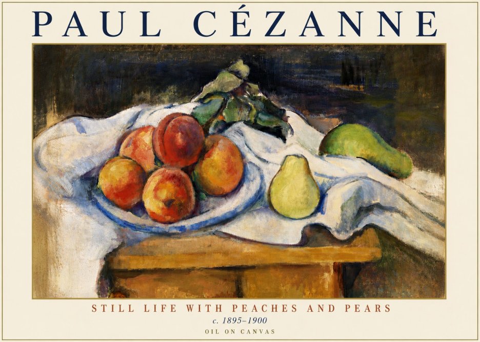 Paul Cézanne Still Life with Peaches and Pears No5 - Affiche