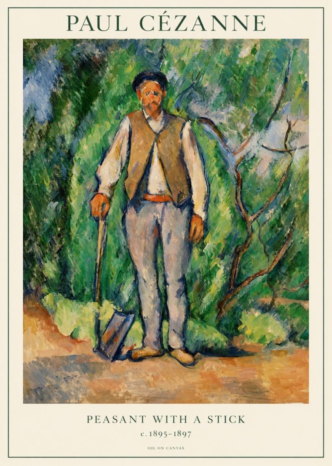 Paul Cézanne Peasant with a Stick No1 - Affiche