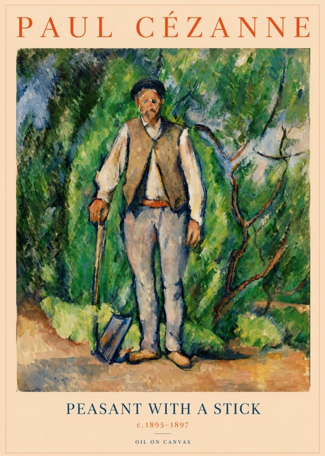 Paul Cézanne Peasant with a Stick No3 - Affiche