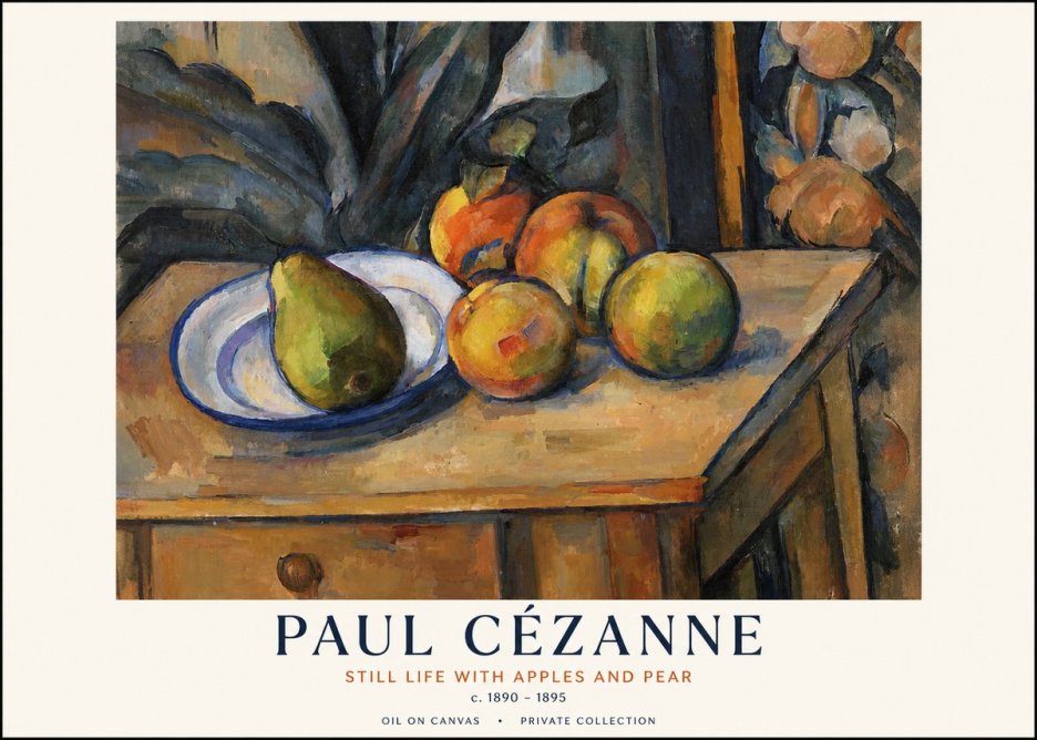 Paul Cézanne Still Life with Apples and Pear No1 - Affiche