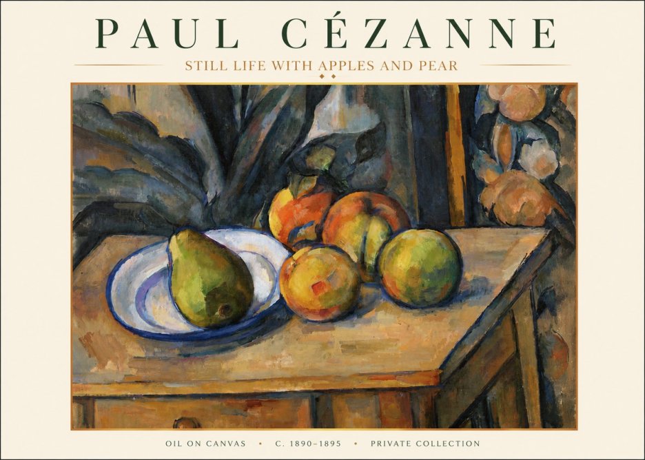 Paul Cézanne Still Life with Apples and Pear No3 - Affiche