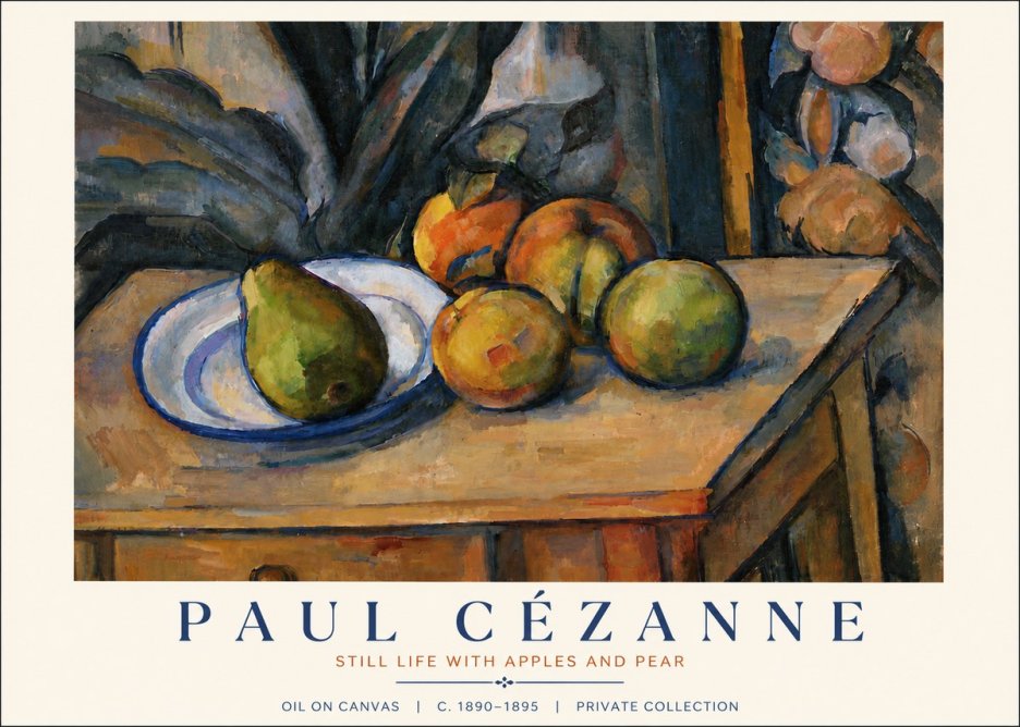 Paul Cézanne Still Life with Apples and Pear No5 - Affiche