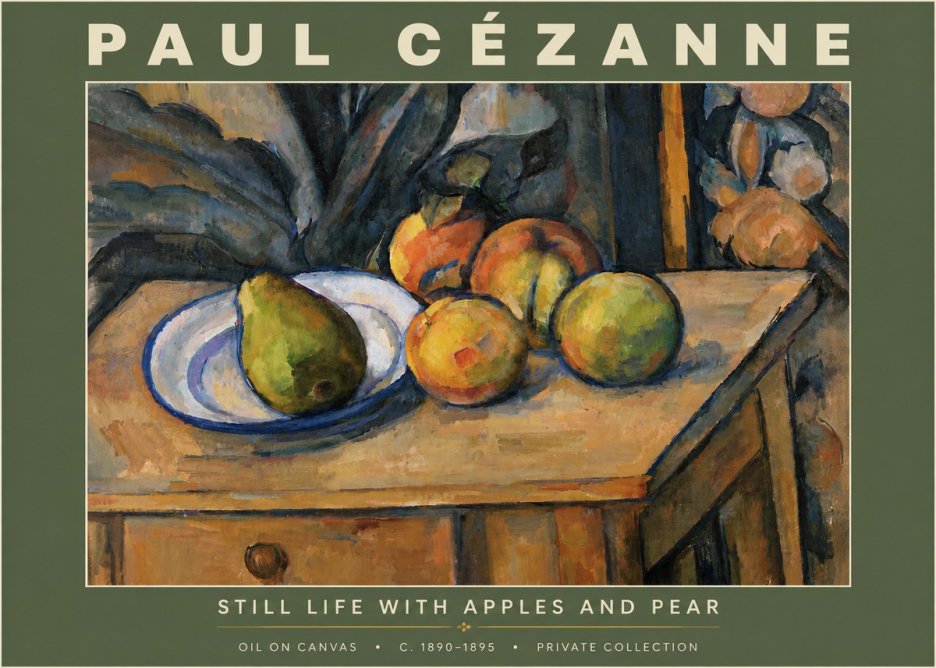 Paul Cézanne Still Life with Apples and Pear No6 - Affiche