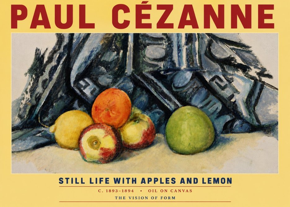 Paul Cézanne Still Life with Apples and Lemon No5 - Affiche