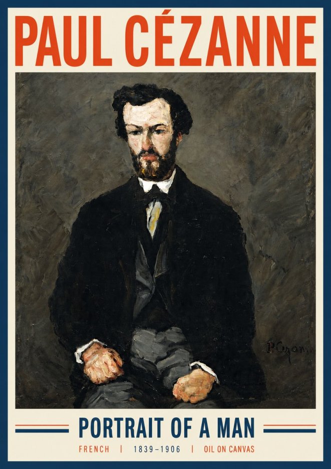Paul Cézanne Portrait of a Man II No3 - Affiche