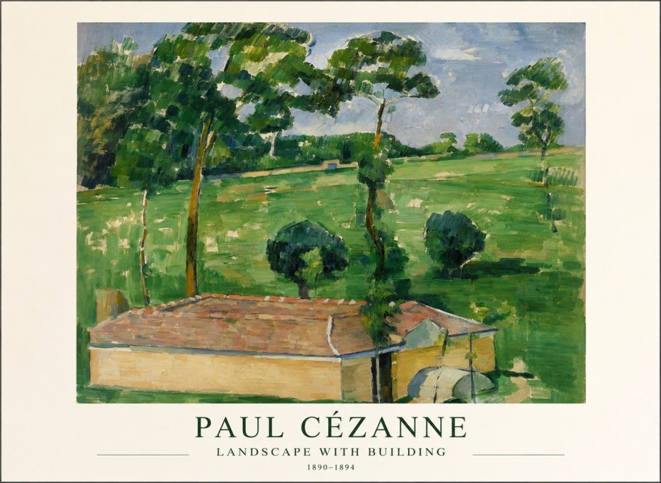 Paul Cézanne Landscape with Building No1 - Affiche