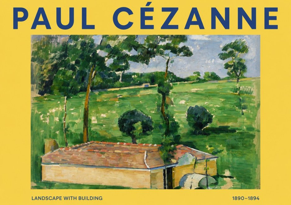 Paul Cézanne Landscape with Building No2 - Affiche