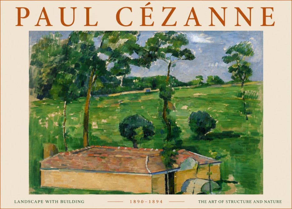 Paul Cézanne Landscape with Building No5 - Affiche