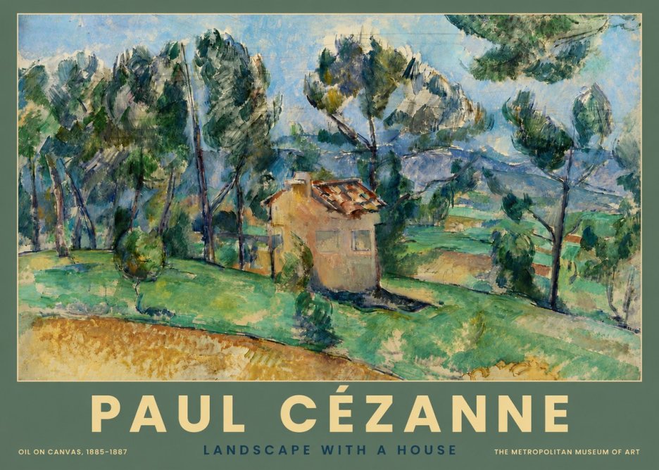 Paul Cézanne Landscape with a House No4 - Affiche