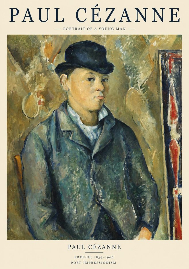 Paul Cézanne Portrait of a Young Man No1 - Affiche