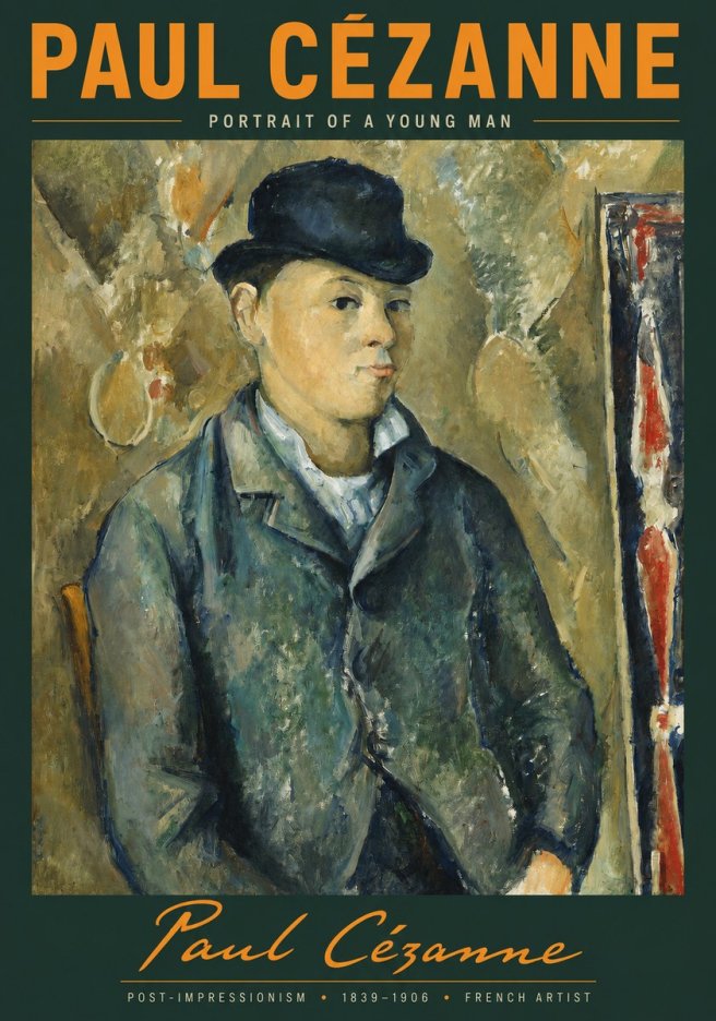 Paul Cézanne Portrait of a Young Man No2 - Affiche