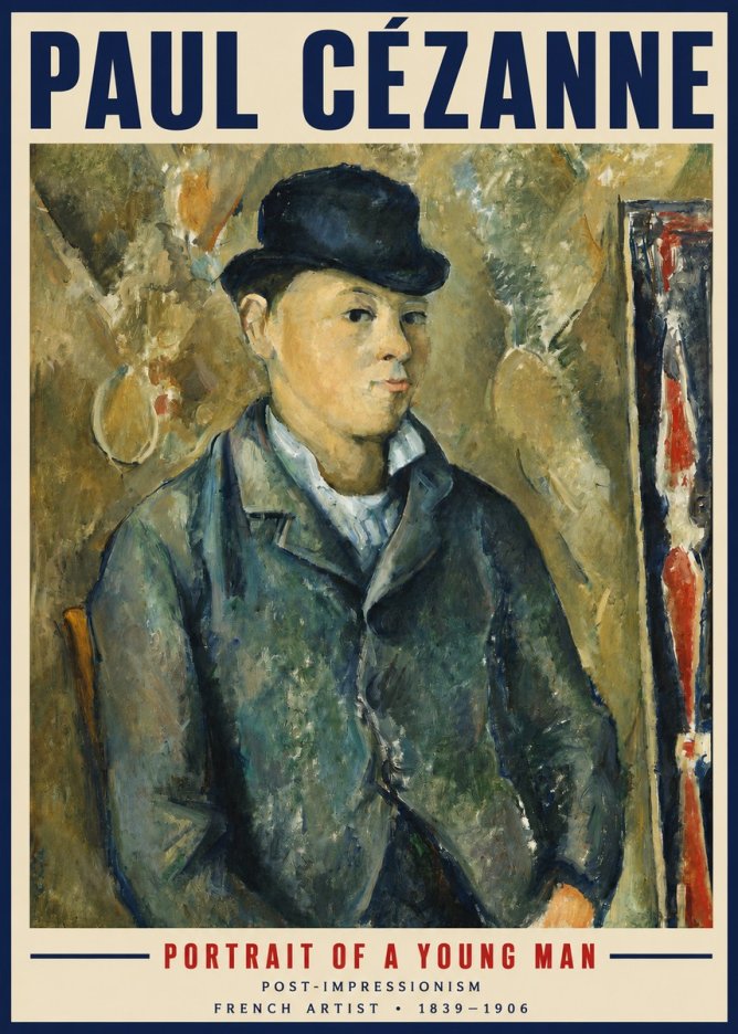 Paul Cézanne Portrait of a Young Man No3 - Affiche