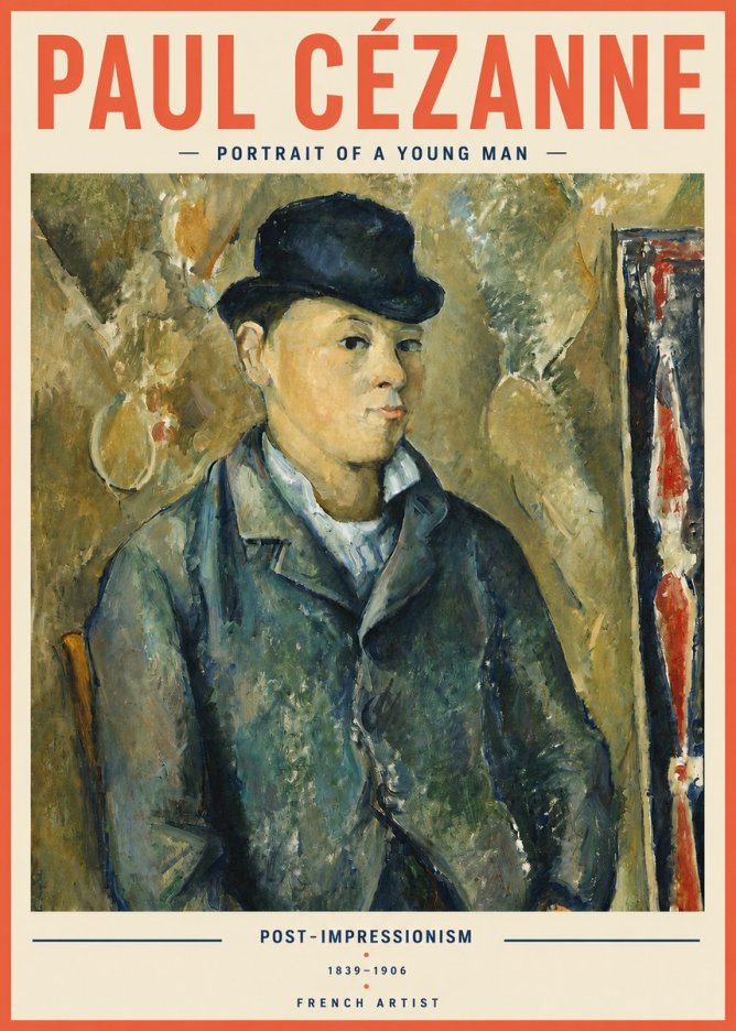 Paul Cézanne Portrait of a Young Man No4 - Affiche