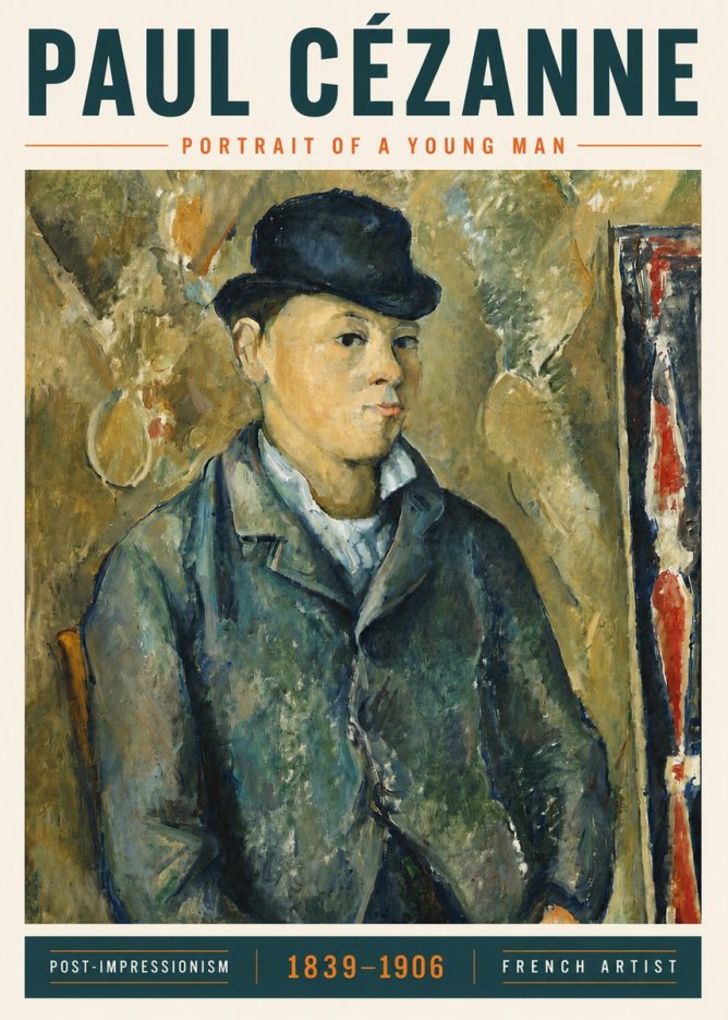 Paul Cézanne Portrait of a Young Man No5 - Affiche