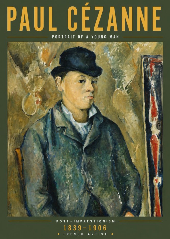 Paul Cézanne Portrait of a Young Man No6 - Affiche