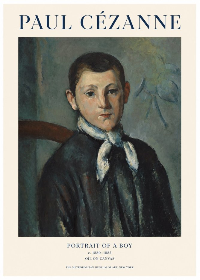 Paul Cézanne Portrait of a Boy No1 - Affiche