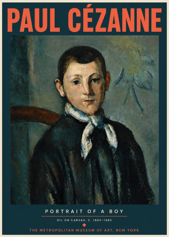 Paul Cézanne Portrait of a Boy No4 - Affiche
