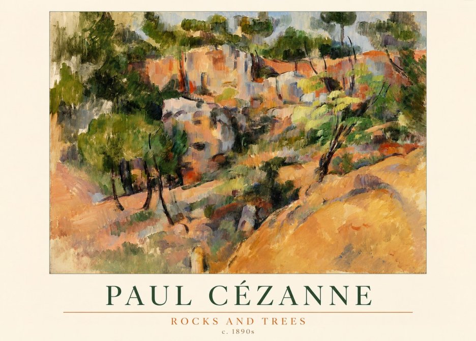 Paul Cézanne Rocks and Trees III No1 - Affiche