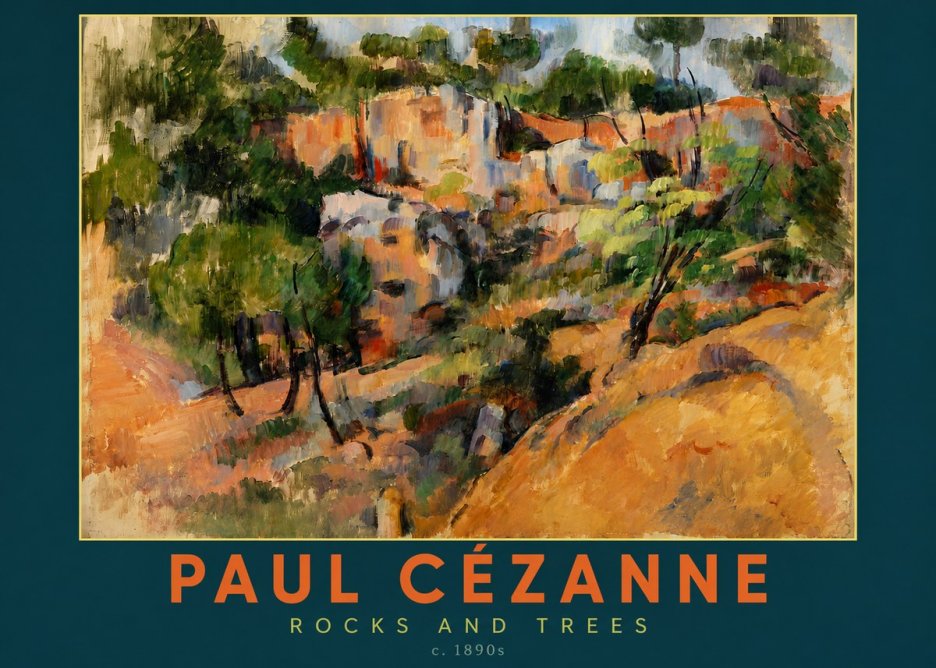 Paul Cézanne Rocks and Trees III No3 - Affiche