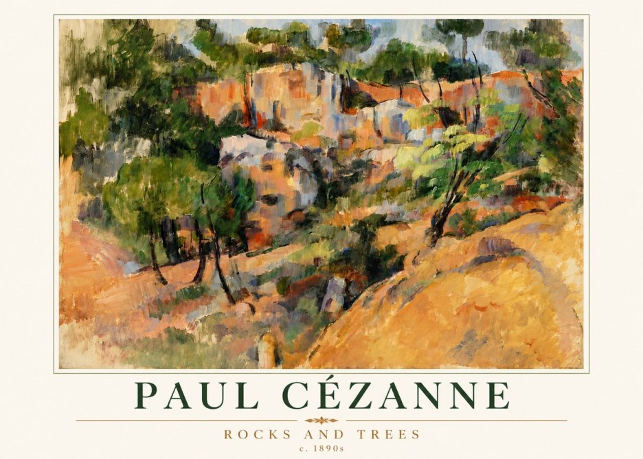 Paul Cézanne Rocks and Trees III No4 - Affiche