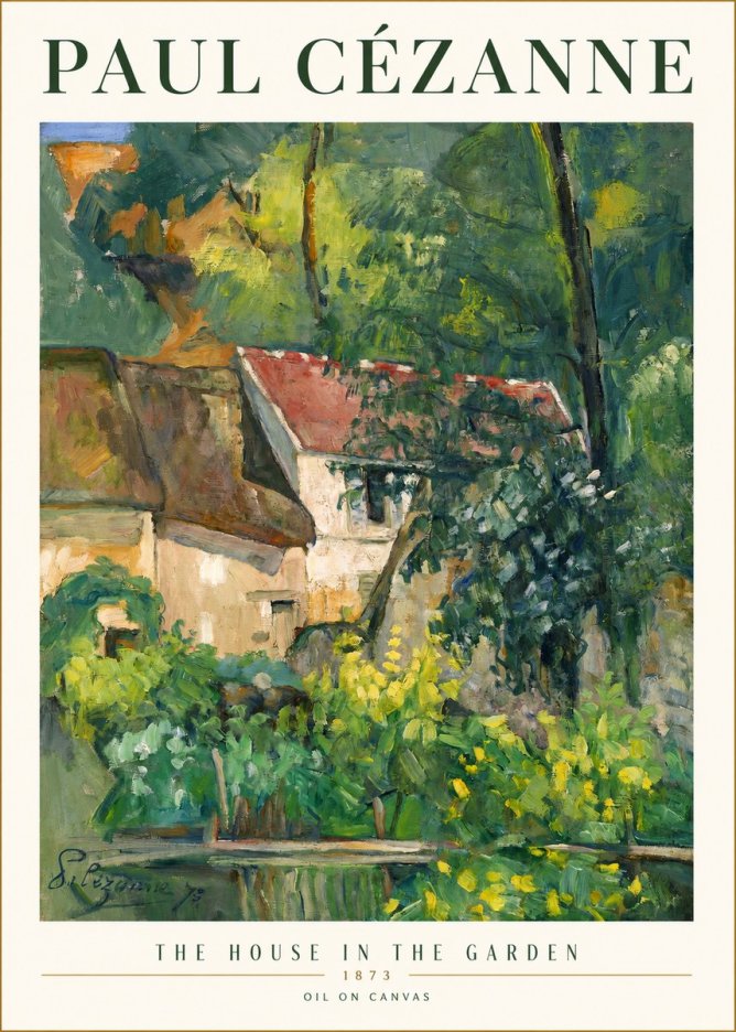 Paul Cézanne The House in the Garden No1 - Affiche