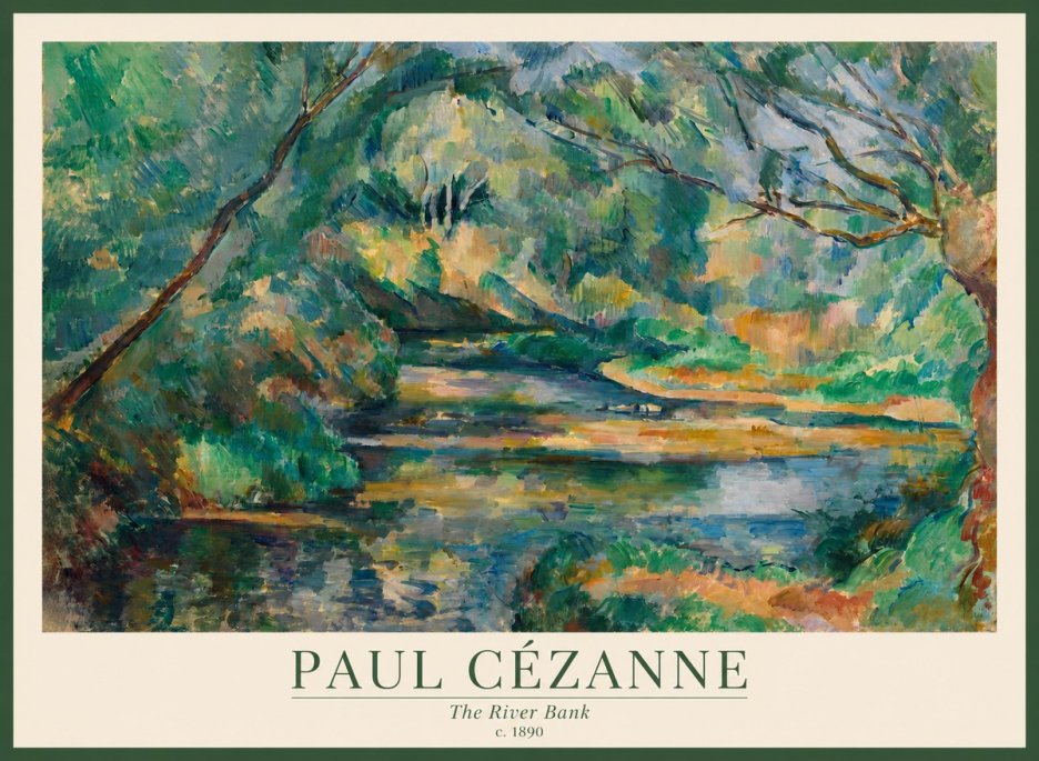 Paul Cézanne The River Bank No1 - Affiche