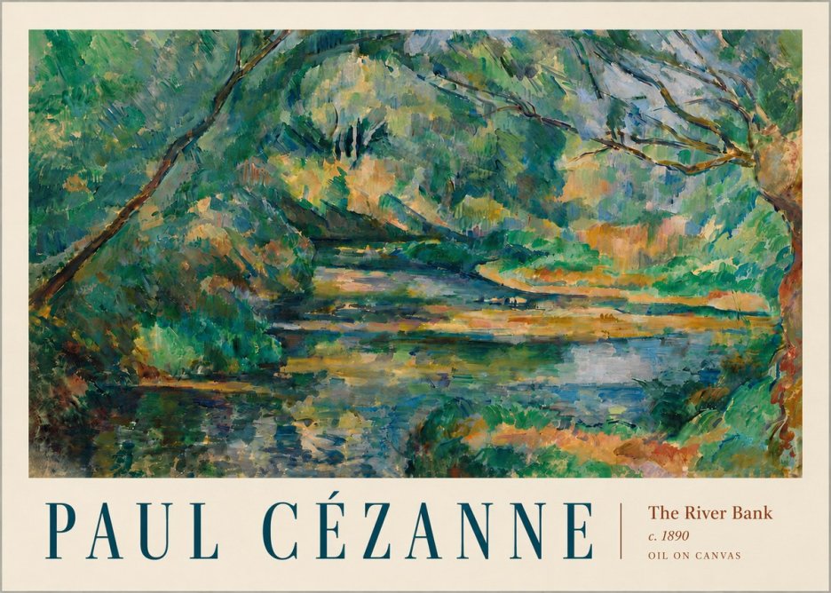 Paul Cézanne The River Bank No5 - Affiche