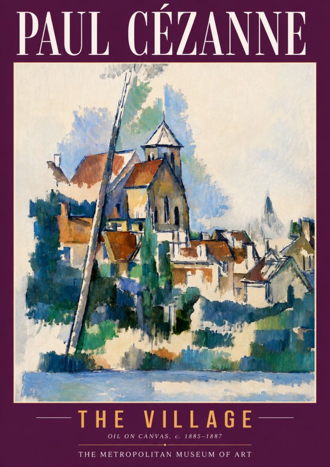 Paul Cézanne The Village II No4 - Affiche
