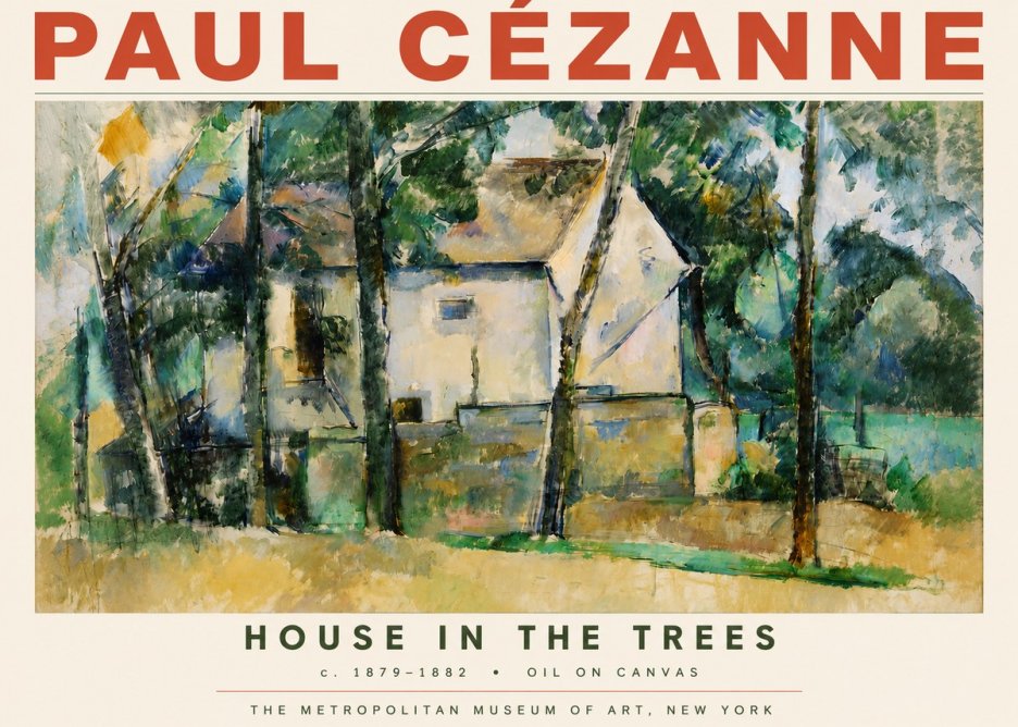 Paul Cézanne House in the Trees No3 - Affiche
