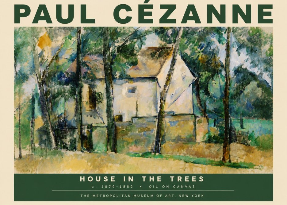 Paul Cézanne House in the Trees No4 - Affiche
