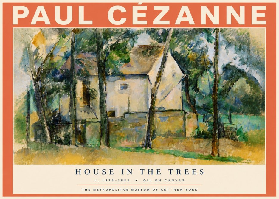 Paul Cézanne House in the Trees No5 - Affiche