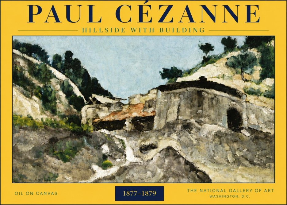Paul Cézanne Hillside with Building No6 - Affiche