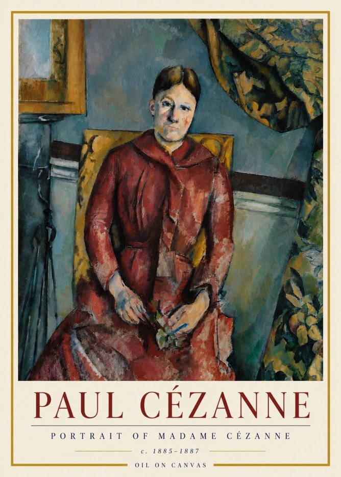 Paul Cézanne Portrait of Madame Cézanne II No6 - Affiche