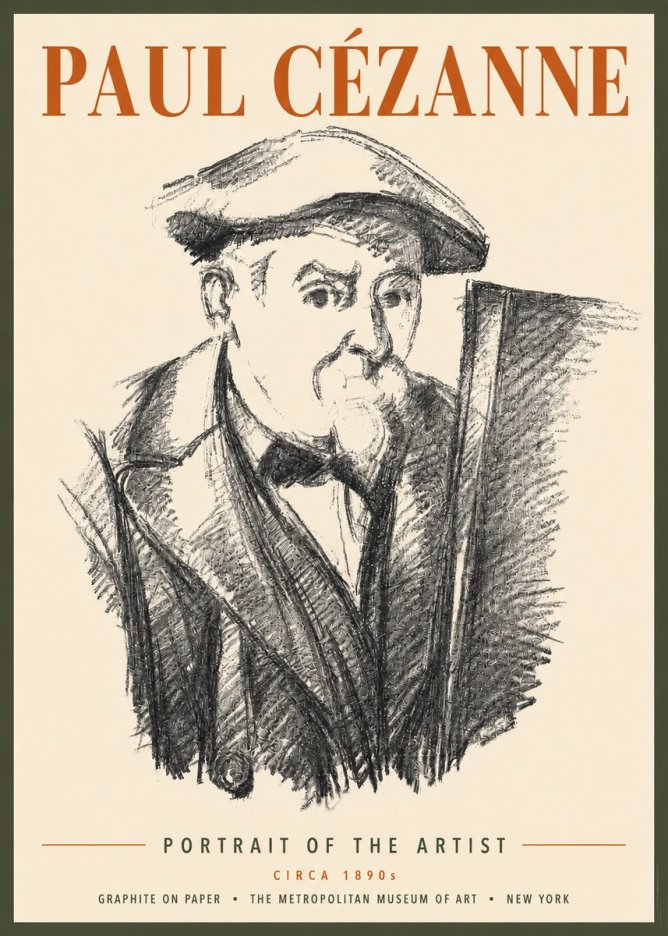 Paul Cézanne Portrait of the Artist III No4 - Affiche