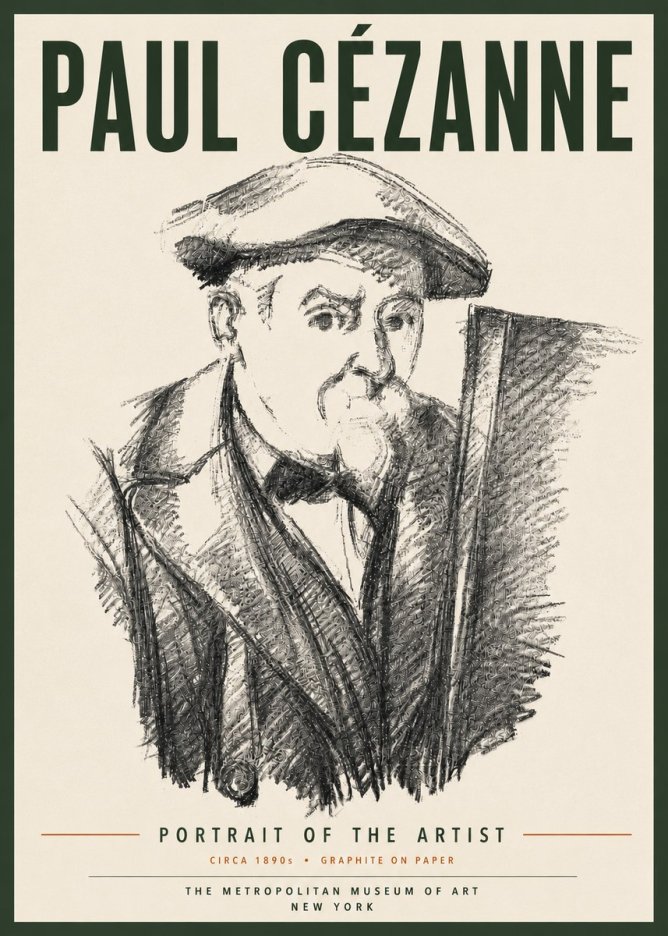 Paul Cézanne Portrait of the Artist III No6 - Affiche