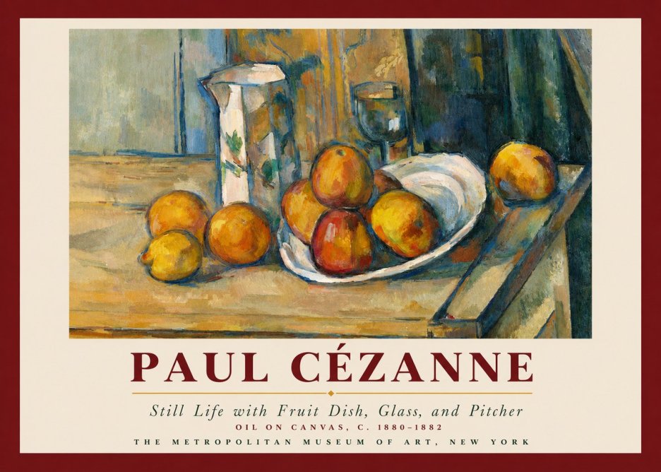 Paul Cézanne Still Life with Fruit Dish, Glass, and Pitcher No3 - Affiche