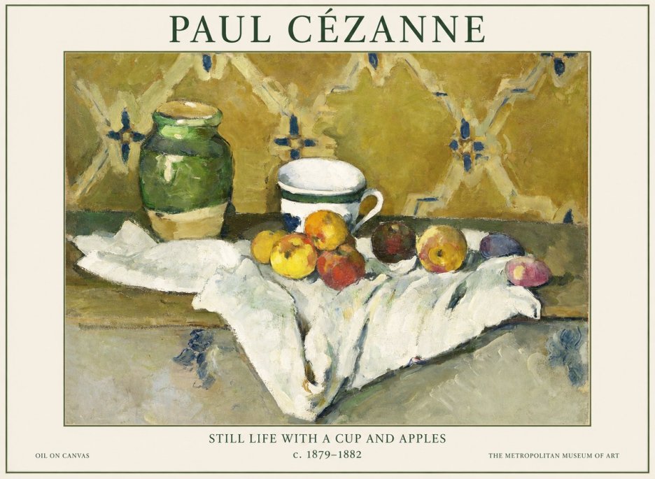 Paul Cézanne Still Life with a Cup and Apples No1 - Affiche