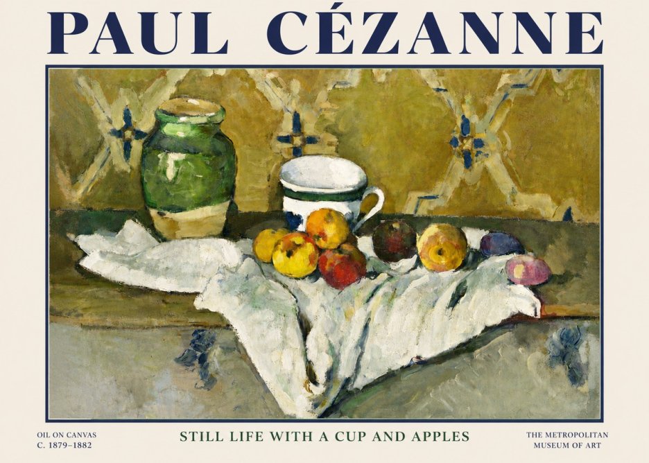 Paul Cézanne Still Life with a Cup and Apples No3 - Affiche