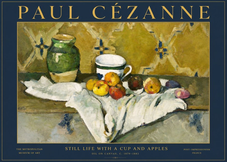 Paul Cézanne Still Life with a Cup and Apples No5 - Affiche