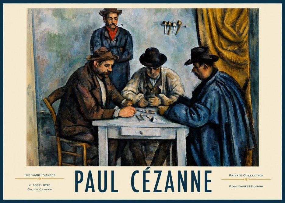 Paul Cézanne The Card Players II No3 - Affiche
