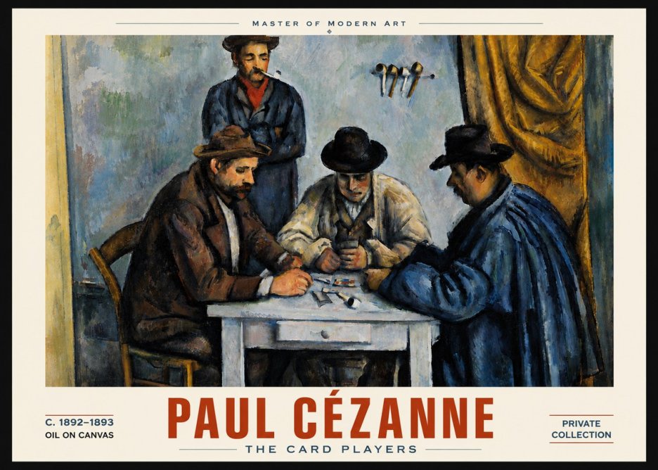 Paul Cézanne The Card Players II No5 - Affiche