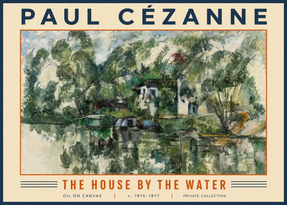 Paul Cézanne The House by the Water No4 - Affiche