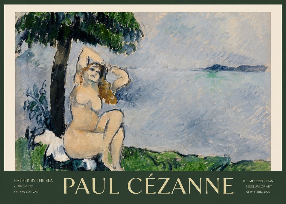 Paul Cézanne Bather by the Sea No2 - Affiche
