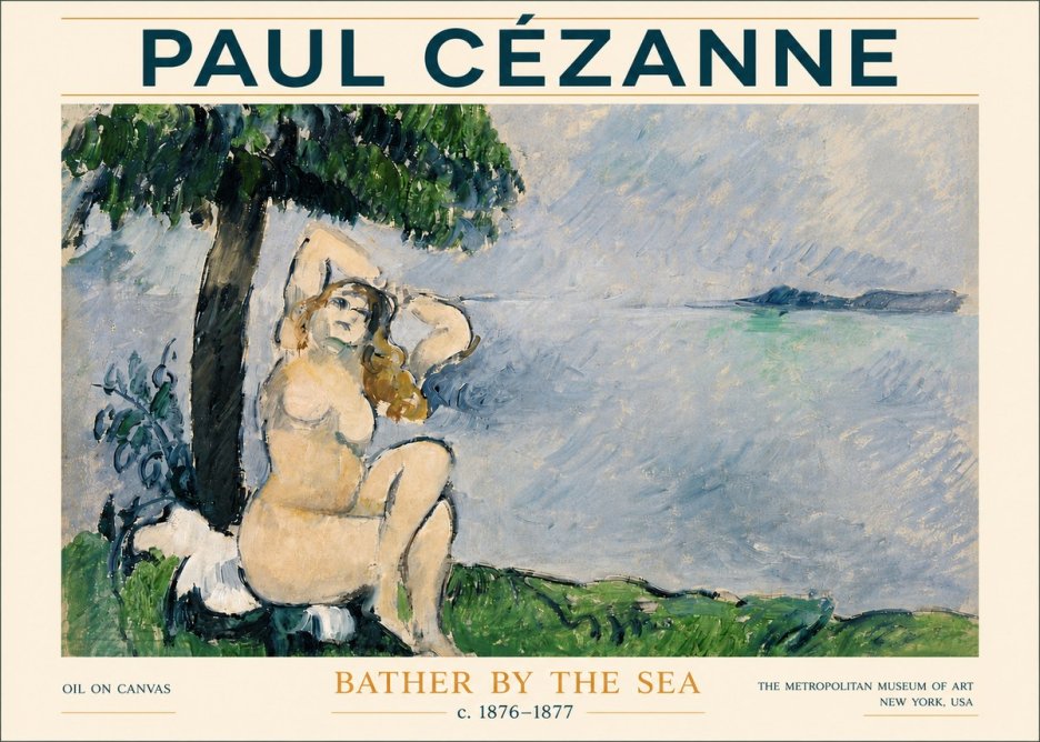 Paul Cézanne Bather by the Sea No6 - Affiche