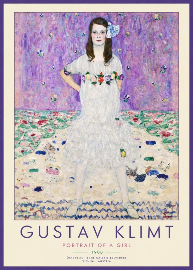 Klimt Portrait of a Girl No2 - Affiche