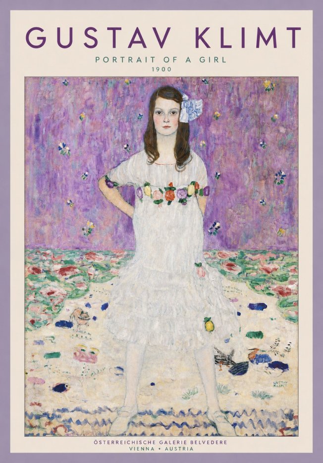 Klimt Portrait of a Girl No4 - Affiche